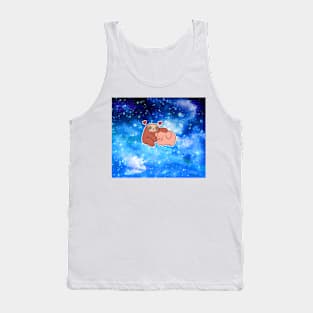 Sloth Loves Pig Night Sky Tank Top